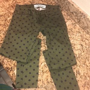EtienneMarcel olive green skinny low rise jeans
